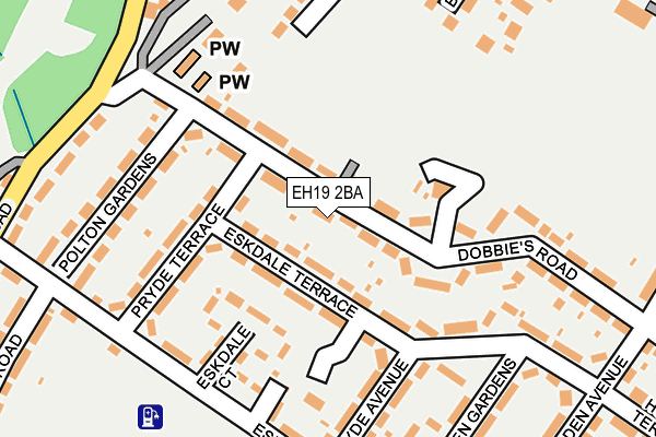 EH19 2BA map - OS OpenMap – Local (Ordnance Survey) EH19 2BA map - OS OpenMap – Local (Ordnance Survey)