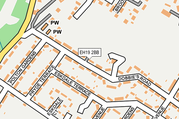 EH19 2BB map - OS OpenMap – Local (Ordnance Survey) EH19 2BB map - OS OpenMap – Local (Ordnance Survey)