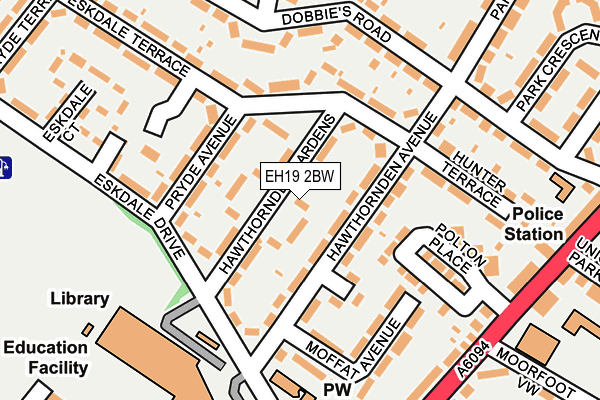 EH19 2BW map - OS OpenMap – Local (Ordnance Survey) EH19 2BW map - OS OpenMap – Local (Ordnance Survey)