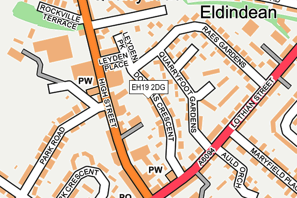 EH19 2DG map - OS OpenMap – Local (Ordnance Survey) EH19 2DG map - OS OpenMap – Local (Ordnance Survey)
