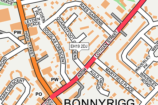 EH19 2DJ map - OS OpenMap – Local (Ordnance Survey) EH19 2DJ map - OS OpenMap – Local (Ordnance Survey)