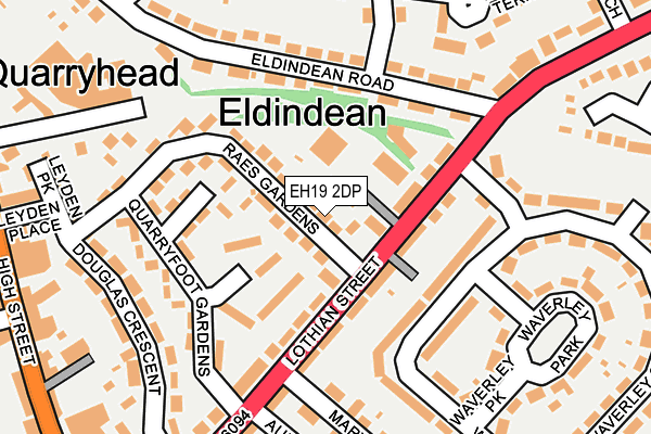EH19 2DP map - OS OpenMap – Local (Ordnance Survey) EH19 2DP map - OS OpenMap – Local (Ordnance Survey)