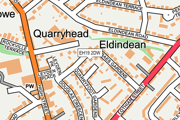 EH19 2DW map - OS OpenMap – Local (Ordnance Survey) EH19 2DW map - OS OpenMap – Local (Ordnance Survey)