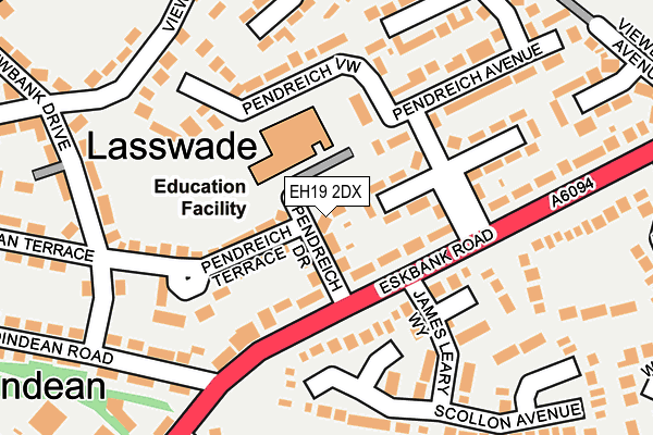 EH19 2DX map - OS OpenMap – Local (Ordnance Survey) EH19 2DX map - OS OpenMap – Local (Ordnance Survey)