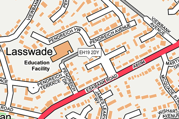 EH19 2DY map - OS OpenMap – Local (Ordnance Survey) EH19 2DY map - OS OpenMap – Local (Ordnance Survey)
