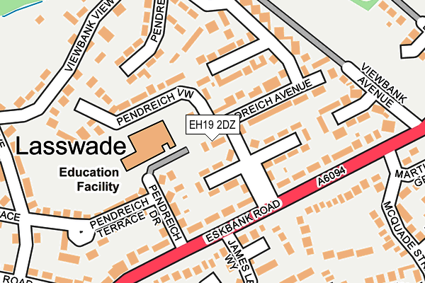 EH19 2DZ map - OS OpenMap – Local (Ordnance Survey) EH19 2DZ map - OS OpenMap – Local (Ordnance Survey)