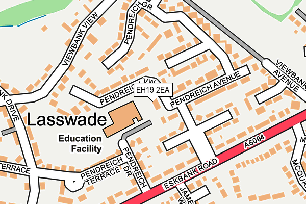 EH19 2EA map - OS OpenMap – Local (Ordnance Survey) EH19 2EA map - OS OpenMap – Local (Ordnance Survey)