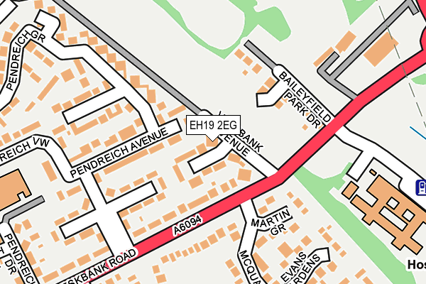 EH19 2EG map - OS OpenMap – Local (Ordnance Survey) EH19 2EG map - OS OpenMap – Local (Ordnance Survey)