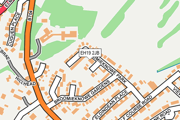 EH19 2JB map - OS OpenMap – Local (Ordnance Survey) EH19 2JB map - OS OpenMap – Local (Ordnance Survey)
