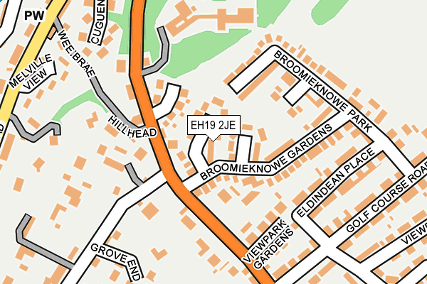 EH19 2JE map - OS OpenMap – Local (Ordnance Survey) EH19 2JE map - OS OpenMap – Local (Ordnance Survey)
