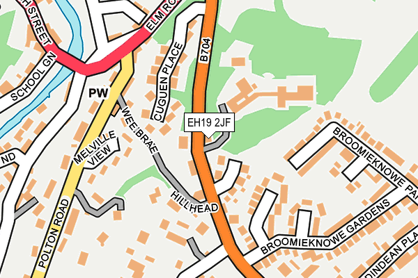 EH19 2JF map - OS OpenMap – Local (Ordnance Survey) EH19 2JF map - OS OpenMap – Local (Ordnance Survey)