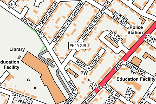 EH19 2JR map - OS OpenMap – Local (Ordnance Survey) EH19 2JR map - OS OpenMap – Local (Ordnance Survey)