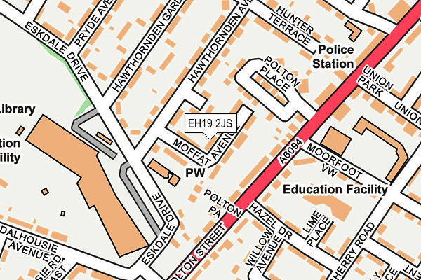 EH19 2JS map - OS OpenMap – Local (Ordnance Survey) EH19 2JS map - OS OpenMap – Local (Ordnance Survey)
