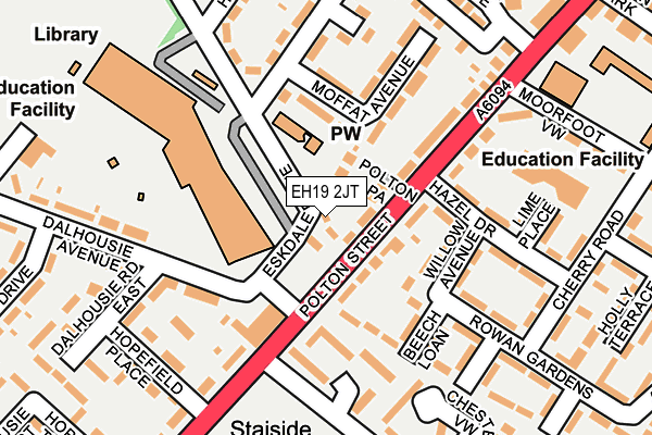 EH19 2JT map - OS OpenMap – Local (Ordnance Survey) EH19 2JT map - OS OpenMap – Local (Ordnance Survey)