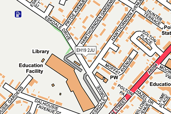 EH19 2JU map - OS OpenMap – Local (Ordnance Survey) EH19 2JU map - OS OpenMap – Local (Ordnance Survey)
