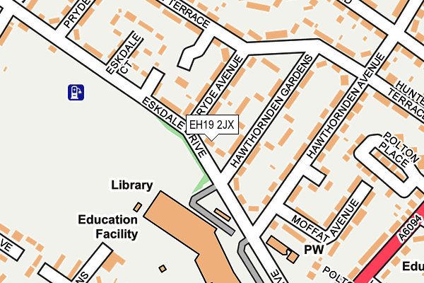 EH19 2JX map - OS OpenMap – Local (Ordnance Survey) EH19 2JX map - OS OpenMap – Local (Ordnance Survey)
