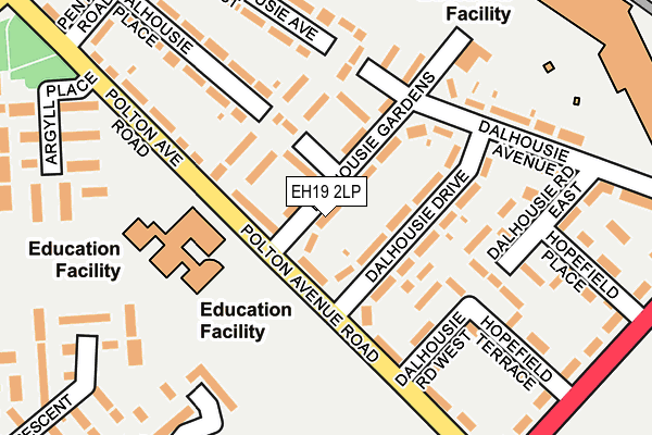 EH19 2LP map - OS OpenMap – Local (Ordnance Survey) EH19 2LP map - OS OpenMap – Local (Ordnance Survey)