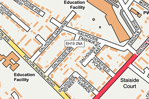 EH19 2NA map - OS OpenMap – Local (Ordnance Survey) EH19 2NA map - OS OpenMap – Local (Ordnance Survey)