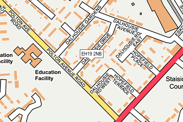 EH19 2NB map - OS OpenMap – Local (Ordnance Survey) EH19 2NB map - OS OpenMap – Local (Ordnance Survey)