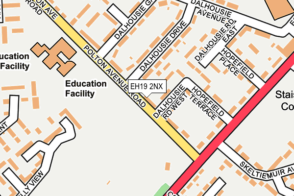 EH19 2NX map - OS OpenMap – Local (Ordnance Survey) EH19 2NX map - OS OpenMap – Local (Ordnance Survey)