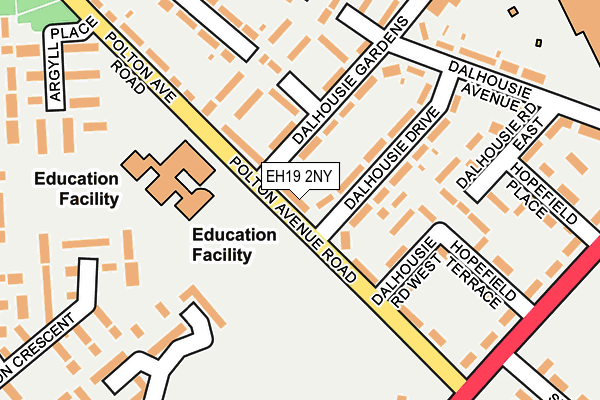 EH19 2NY map - OS OpenMap – Local (Ordnance Survey) EH19 2NY map - OS OpenMap – Local (Ordnance Survey)