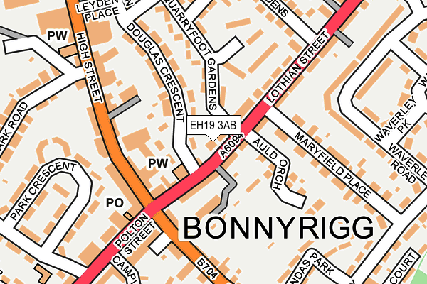 EH19 3AB map - OS OpenMap – Local (Ordnance Survey) EH19 3AB map - OS OpenMap – Local (Ordnance Survey)