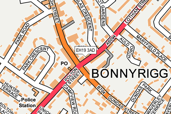 EH19 3AD map - OS OpenMap – Local (Ordnance Survey) EH19 3AD map - OS OpenMap – Local (Ordnance Survey)