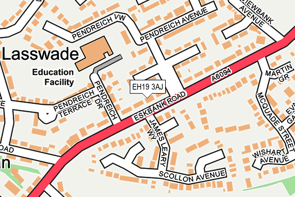 EH19 3AJ map - OS OpenMap – Local (Ordnance Survey) EH19 3AJ map - OS OpenMap – Local (Ordnance Survey)