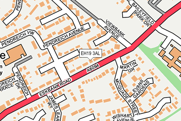 EH19 3AL map - OS OpenMap – Local (Ordnance Survey) EH19 3AL map - OS OpenMap – Local (Ordnance Survey)