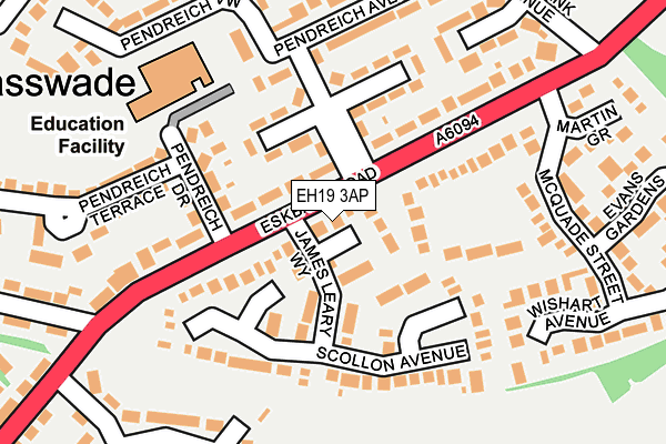 EH19 3AP map - OS OpenMap – Local (Ordnance Survey) EH19 3AP map - OS OpenMap – Local (Ordnance Survey)