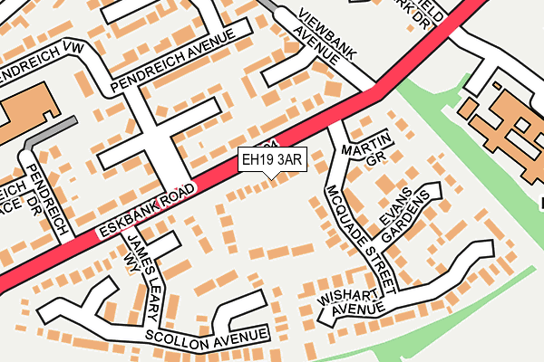 EH19 3AR map - OS OpenMap – Local (Ordnance Survey) EH19 3AR map - OS OpenMap – Local (Ordnance Survey)
