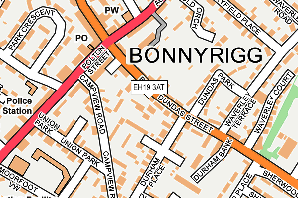 EH19 3AT map - OS OpenMap – Local (Ordnance Survey) EH19 3AT map - OS OpenMap – Local (Ordnance Survey)