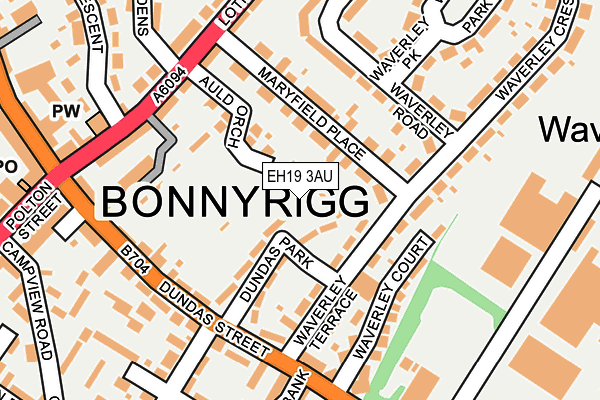 EH19 3AU map - OS OpenMap – Local (Ordnance Survey) EH19 3AU map - OS OpenMap – Local (Ordnance Survey)