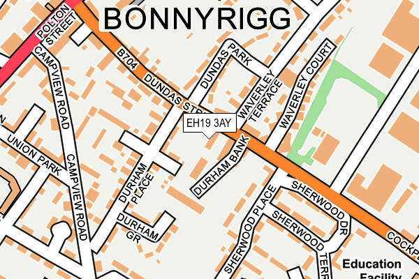 EH19 3AY map - OS OpenMap – Local (Ordnance Survey) EH19 3AY map - OS OpenMap – Local (Ordnance Survey)
