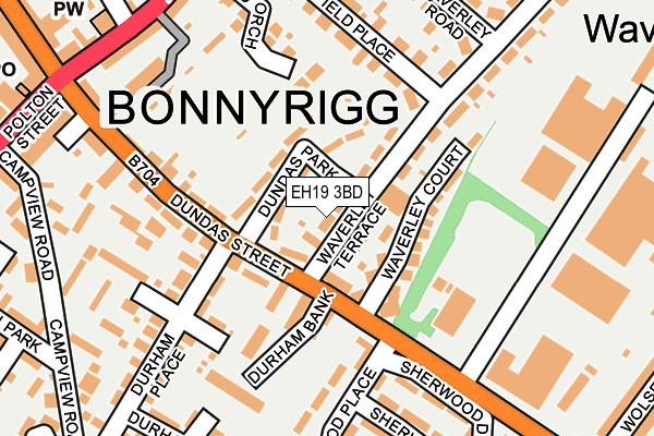 EH19 3BD map - OS OpenMap – Local (Ordnance Survey)
