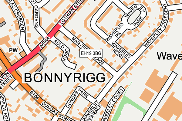 EH19 3BG map - OS OpenMap – Local (Ordnance Survey) EH19 3BG map - OS OpenMap – Local (Ordnance Survey)