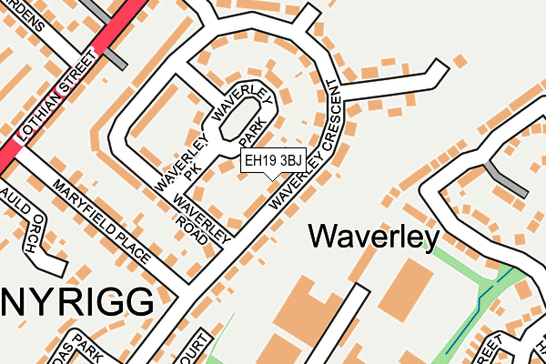 EH19 3BJ map - OS OpenMap – Local (Ordnance Survey) EH19 3BJ map - OS OpenMap – Local (Ordnance Survey)
