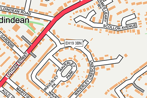 EH19 3BN map - OS OpenMap – Local (Ordnance Survey) EH19 3BN map - OS OpenMap – Local (Ordnance Survey)