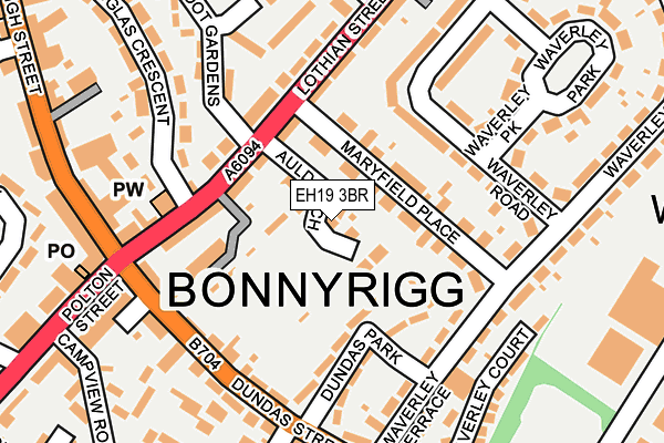 EH19 3BR map - OS OpenMap – Local (Ordnance Survey) EH19 3BR map - OS OpenMap – Local (Ordnance Survey)