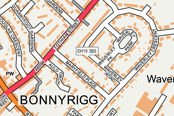 EH19 3BS map - OS OpenMap – Local (Ordnance Survey) EH19 3BS map - OS OpenMap – Local (Ordnance Survey)
