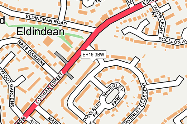 EH19 3BW map - OS OpenMap – Local (Ordnance Survey) EH19 3BW map - OS OpenMap – Local (Ordnance Survey)