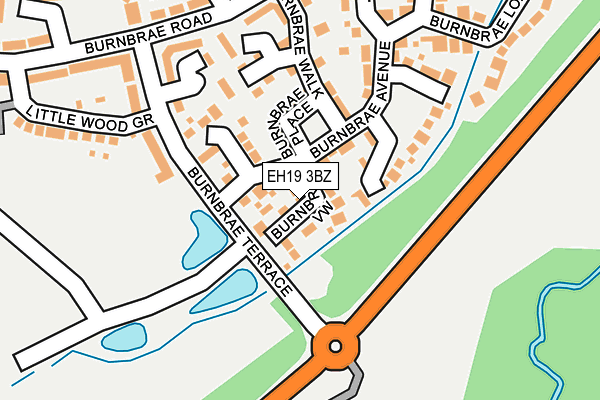 EH19 3BZ map - OS OpenMap – Local (Ordnance Survey) EH19 3BZ map - OS OpenMap – Local (Ordnance Survey)