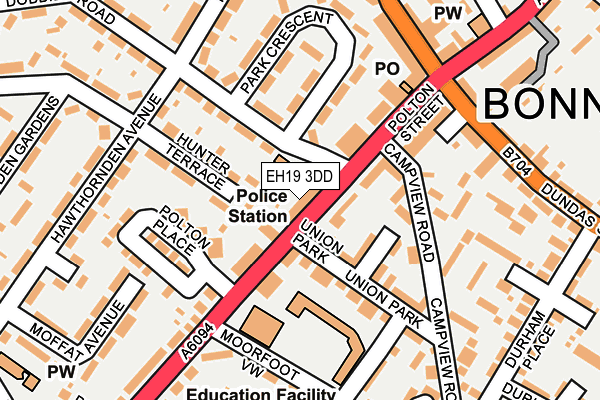 EH19 3DD map - OS OpenMap – Local (Ordnance Survey) EH19 3DD map - OS OpenMap – Local (Ordnance Survey)