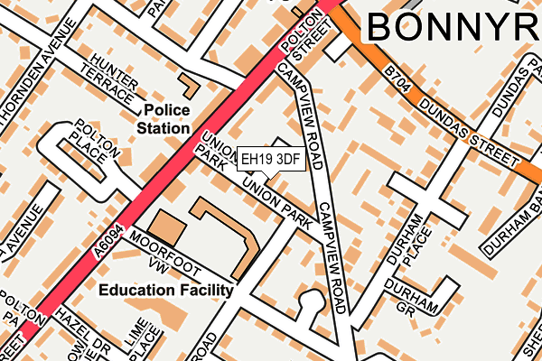 EH19 3DF map - OS OpenMap – Local (Ordnance Survey)