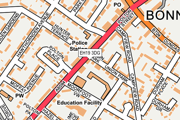 EH19 3DG map - OS OpenMap – Local (Ordnance Survey) EH19 3DG map - OS OpenMap – Local (Ordnance Survey)