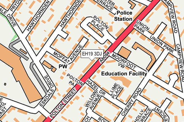 EH19 3DJ map - OS OpenMap – Local (Ordnance Survey) EH19 3DJ map - OS OpenMap – Local (Ordnance Survey)