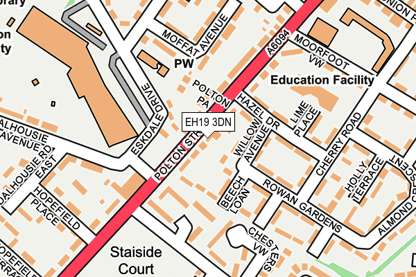 EH19 3DN map - OS OpenMap – Local (Ordnance Survey) EH19 3DN map - OS OpenMap – Local (Ordnance Survey)