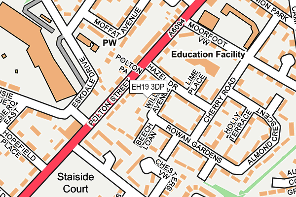 EH19 3DP map - OS OpenMap – Local (Ordnance Survey) EH19 3DP map - OS OpenMap – Local (Ordnance Survey)