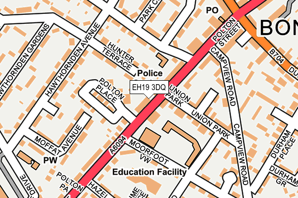 EH19 3DQ map - OS OpenMap – Local (Ordnance Survey) EH19 3DQ map - OS OpenMap – Local (Ordnance Survey)