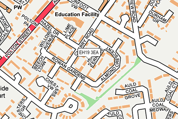 EH19 3EA map - OS OpenMap – Local (Ordnance Survey) EH19 3EA map - OS OpenMap – Local (Ordnance Survey)